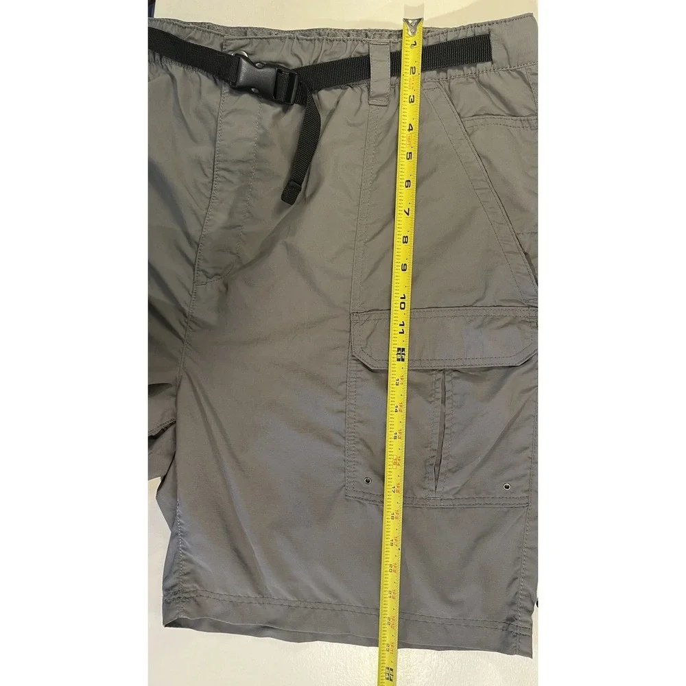 Croft & Barrow Mens XXL Gray Nylon Cargo Hiking Shorts Belted Quick Dry Outdoor